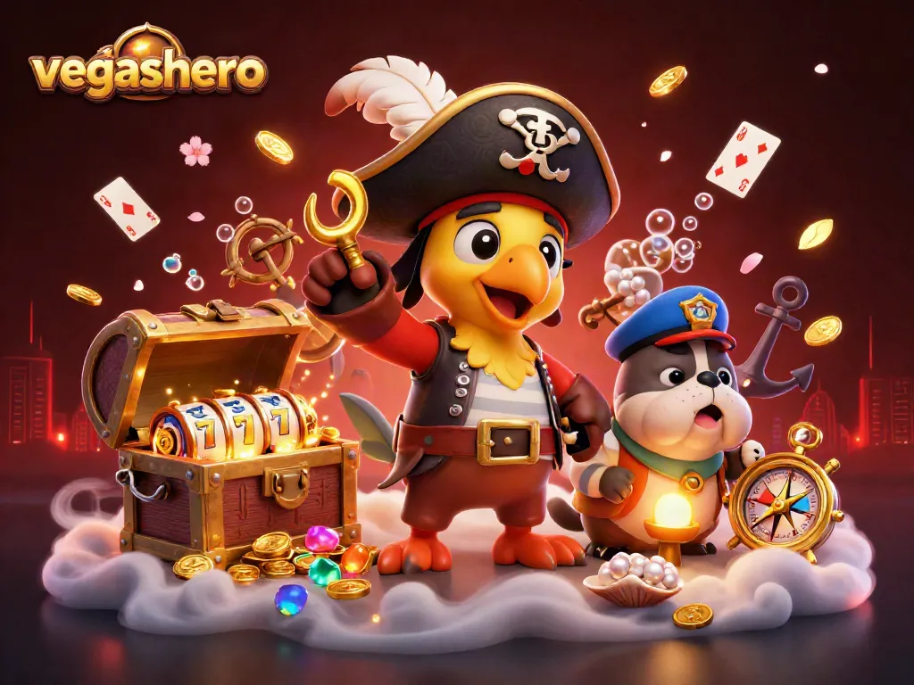 Engage with vegashero's vibrant slot scene featuring animated elements and interactive gameplay.