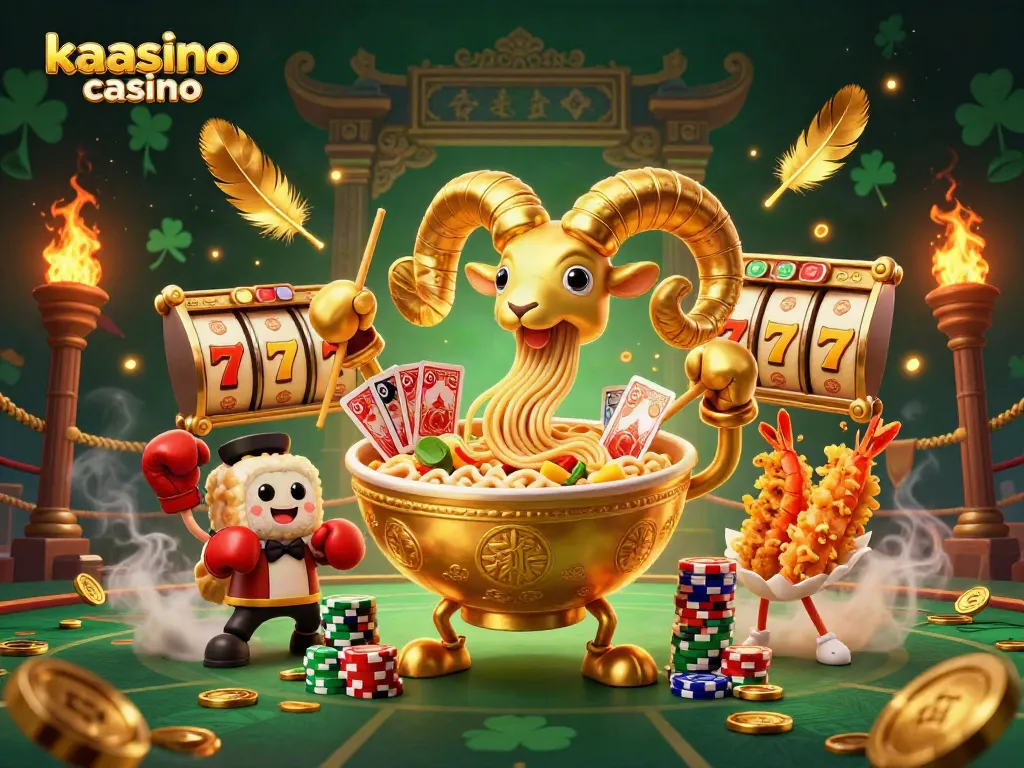 Engage with the vibrant illustration of kaasino casino featuring unique characters in a dynamic gaming scene.