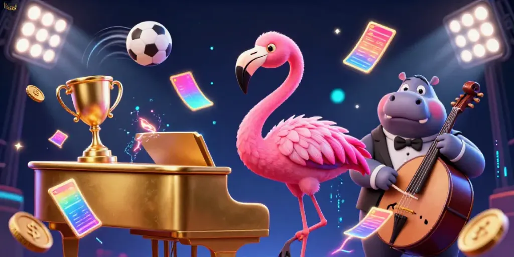 KQBD showcases live sports action with vibrant characters and dynamic betting visuals.
