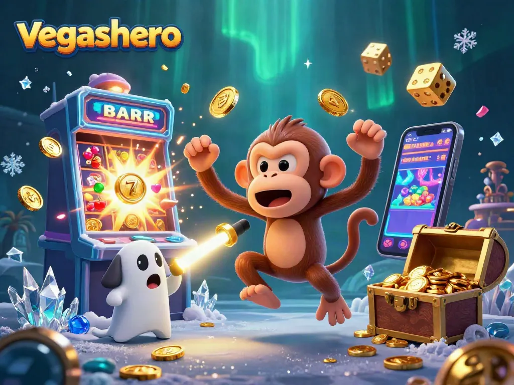 Experience the thrilling world of vegashero with a mischievous poltergeist monkey and ghost-hunter puppy in action.