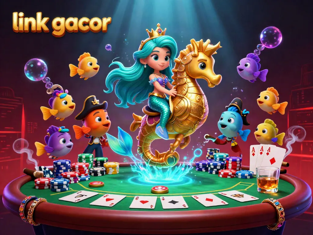 Experience the thrilling action of slot gacor with a vibrant underwater-themed casino scene featuring the link gacor.