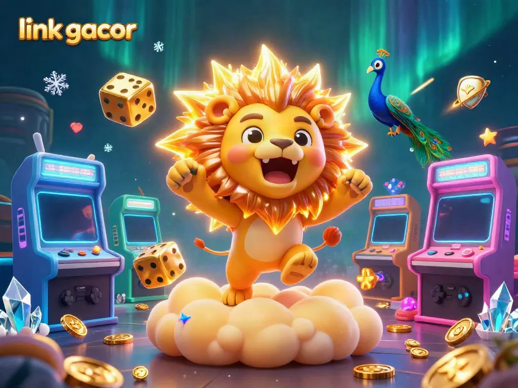 Spin and win big with link gacor featuring vibrant 3D casino elements and characters.