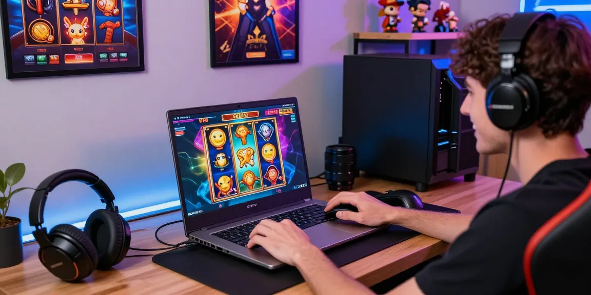 Pengalaman bermain di SUPER59 tautan alternatif dengan pemain antusias di depan laptop
